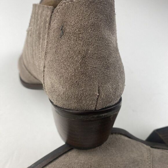 Lucky Brand Ankle Boot, Women's Folley Light Taupe Suede Leather Ankle Boot Sz 9 - Picture 6 of 16